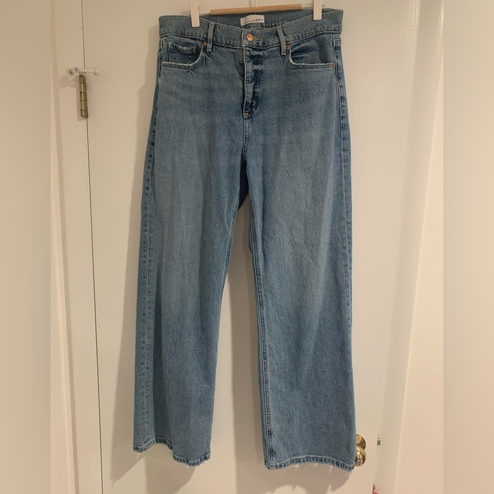 Loft high waisted, wide leg jeans - Picture 4 of 8